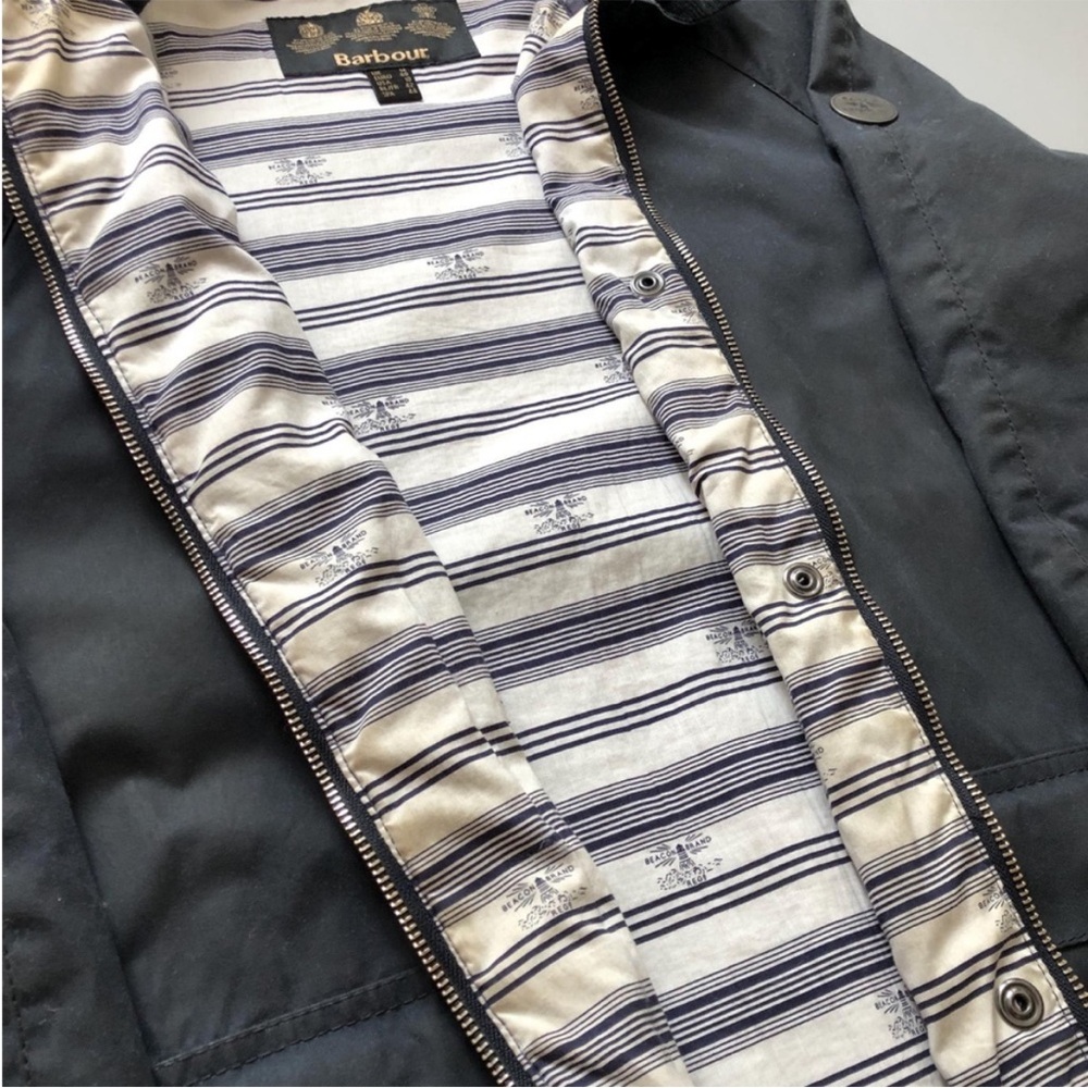 Barbour Navy Hooded Coat - Picture 4 of 13